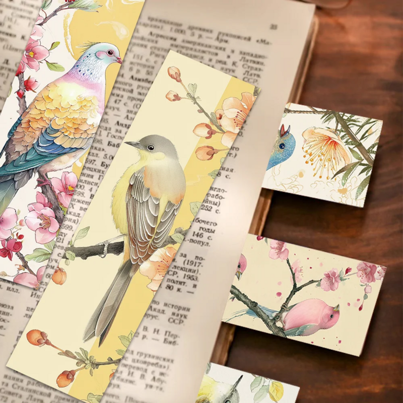 1 confezione/30 pezzi segnalibro per uccelli carini gazza Sparrow decorazione per cartoni animati libro di lettura pagina libro di appunti gli studenti usano carte di carta