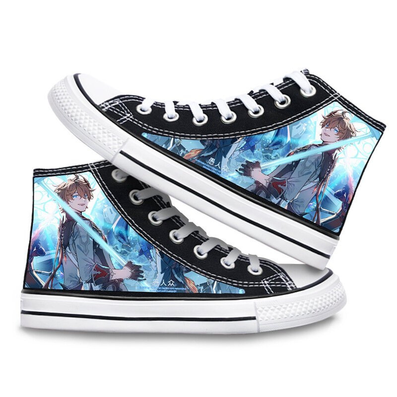 Genshin Impact Canvas Shoes High Top Sneaker 3D Print Cosplay Costume for Boys Girls Studebts Kawaii Shoes Anime Kids Gifts