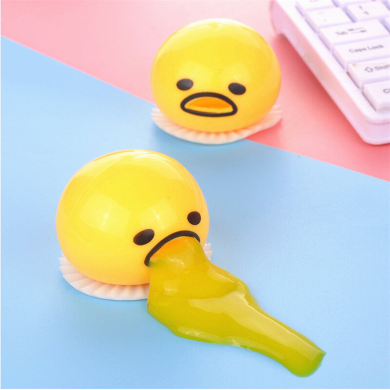 Puking Egg Yolk Stress Ball With Yellow Goop Relieve Stress Toy Funny Squeeze Tricky AntiStress Disgusting Egg Toy Kids Gift