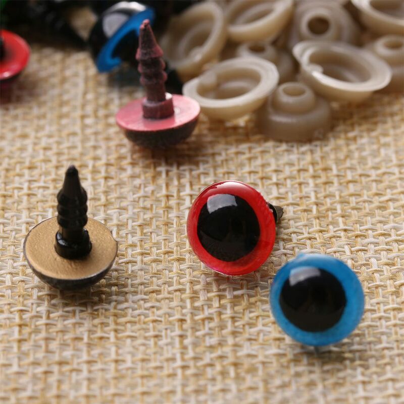 20Pcs 8-14mm Plastic Safety Eyes Crafts Bear Animal DIY Dolls Puppet Crystal Eye Accessories Stuffed Toys Parts With Washer