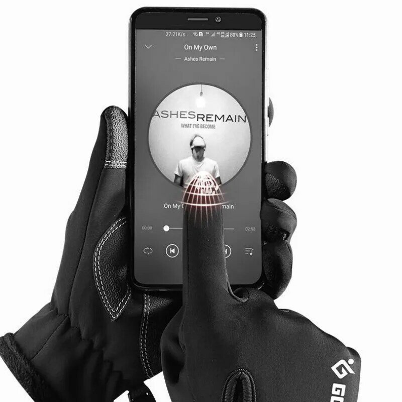 New Zipper Full Finger Gloves Waterproof Touch Screen Cycling Motorcycle Riding Gloves Winter Sports Accessories