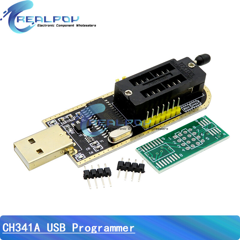 CH341A Programmer adapter+SOIC8 adapter+ SOP8 clip with cable+1.8V adapter CH341A EEPROM Flash BIOS USB programmer ZIF adapter