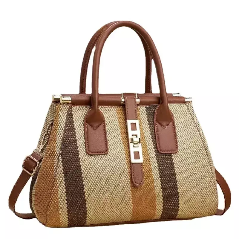 BBA078 модные женские сумки через плечо с одной лямкой, полосатая переносная сумка контрастных цветов, Повседневная Популярная