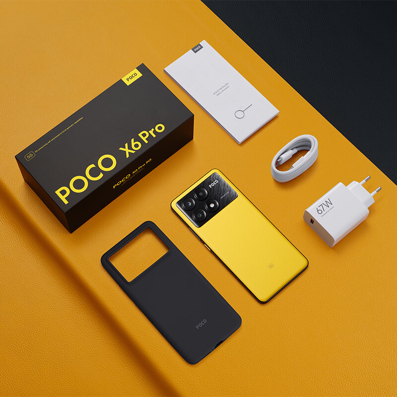 POCO X6 Pro Versão Global do Smartphone, 5G, Dimensão 8300-Ultra, 6,67 ", Tela AMOLED de 1,5 K, 64MP, 67W, NFC, Estreia Mundial