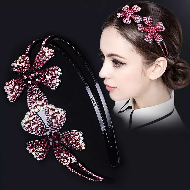 Nowa moda gorąca sprzedaż dziki kwiat perła luksusowy Rhinestone pałąk Hairband dla kobiet dziewczyna akcesoria do włosów nakrycia głowy