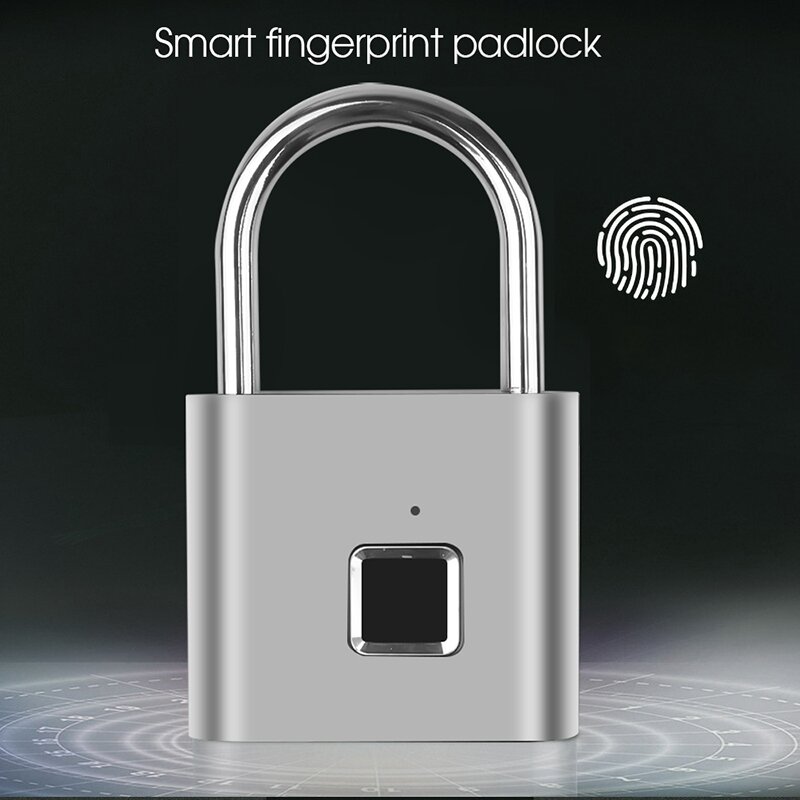 ポータブル指紋ロック、盗難防止、USB充電、ロッカー、スーツケース、バックパックなどのロック。サポート