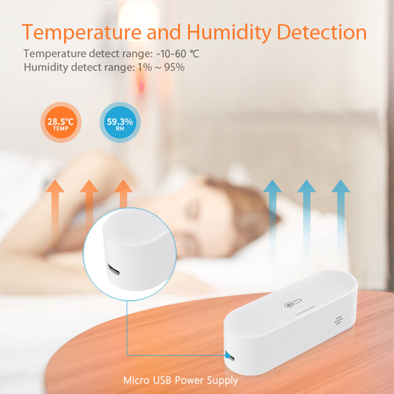 HomeKit Tuya ZigBee Temperature And Humidity Sensor Smart Home Indoor Hygrometer Controller Works With Smart Life Alexa Google