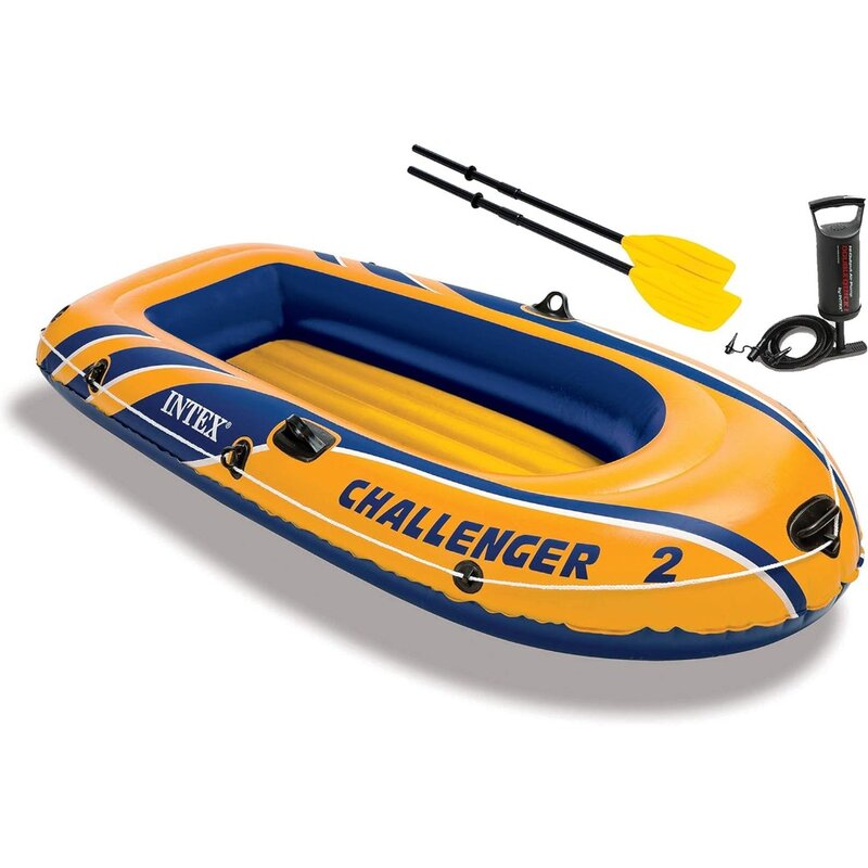 Inflatable Boat Series: Includes Deluxe Boat Oars and High-Output Pump – SuperStrong PVC – Triple Air Chambers