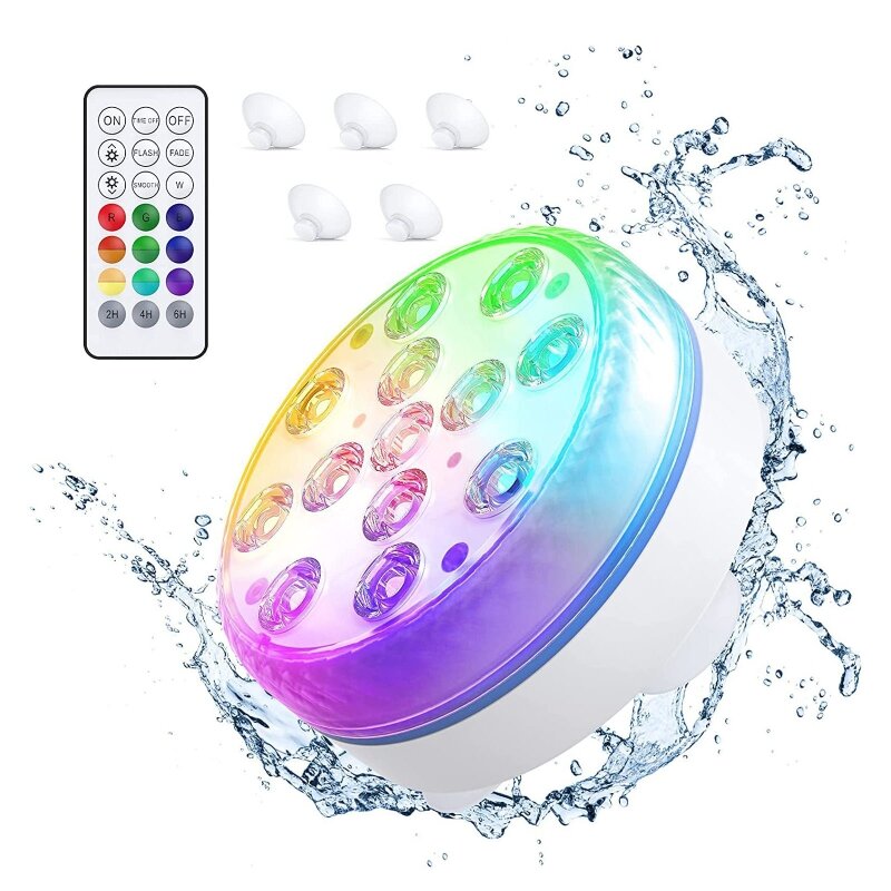 أضواء حمام السباحة المزخرفة المقاومة للماء تحت الماء، أضواء LED متعددة الألوان لحوض السمك