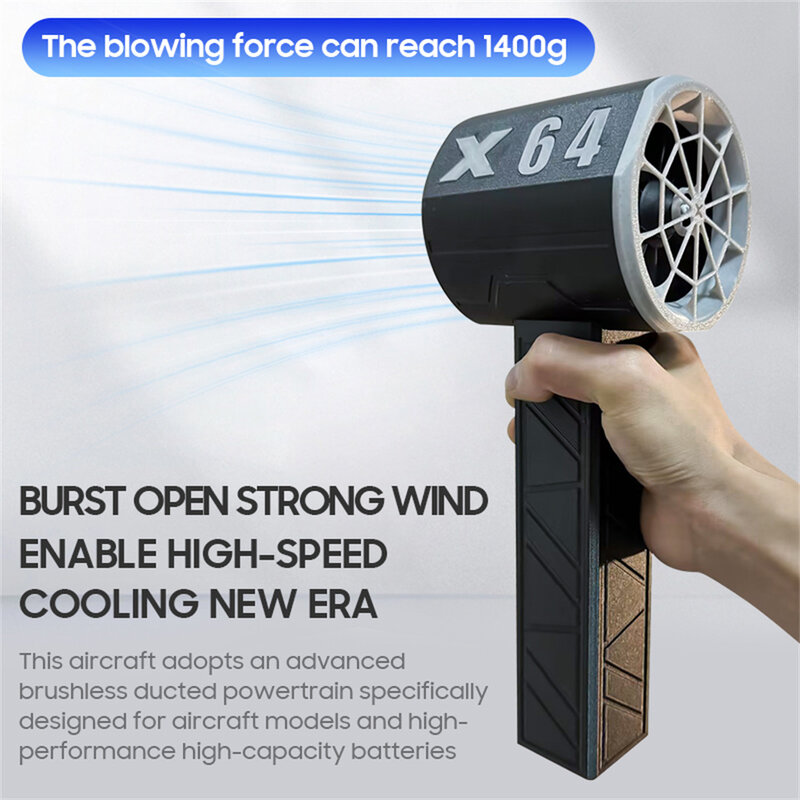 X64 Car Violent Blower Handheld Turbo Jet Fan motore Brushless Superstrong istantaneo 1000W ventola per condotto ad alta potenza, Turbo Fan XL