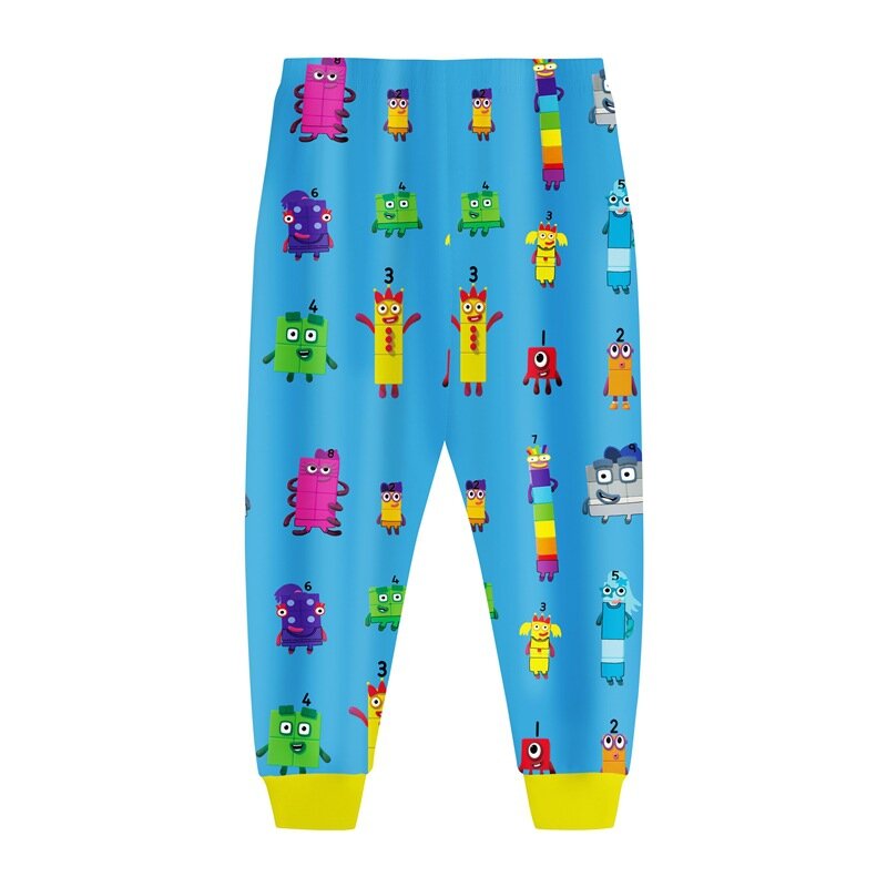 Conjunto de pijama con estampado de dibujos animados para niños y niñas, ropa de dormir con camiseta y pantalones, 2 piezas, 2023