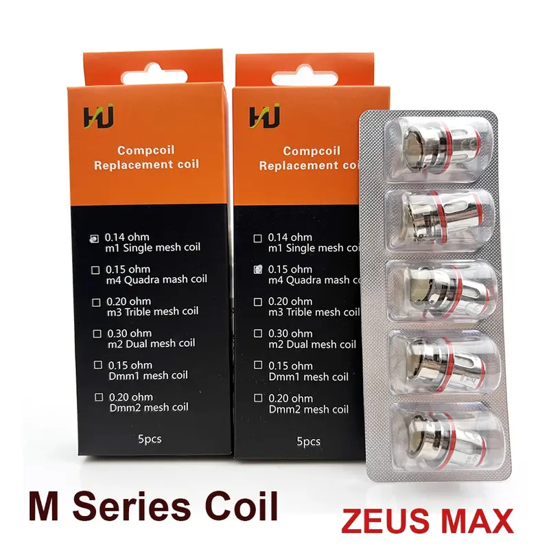 Zeus z max rumシリーズコイルm0.14ohm,0.2オームのスペアパーツキット,デュアル0.2オーム,0.4オーム,クアッドメッシュコイル