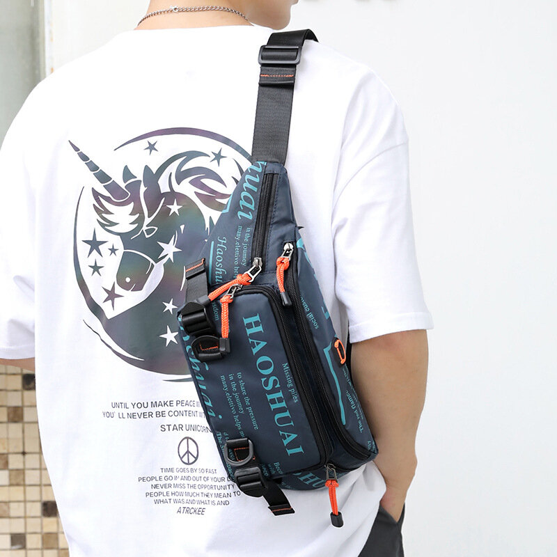 Мужская нагрудная сумка через плечо, уличная модная спортивная сумка-мессенджер, вместительный Многофункциональный нейлоновый водонепроницаемый мешок SUZAOZHE