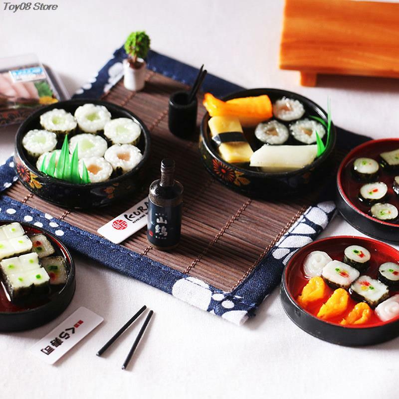 Mới 1 Cái Kawaii Mini 1/6 Quy Mô Nhỏ Nhà Búp Bê Janpanese Cơm Sushi Thực Phẩm Cho Nhà Búp Bê Nhà Bếp Accessorie Đồ Chơi 2022
