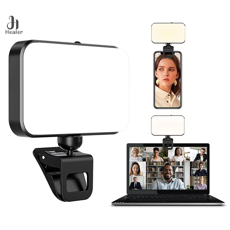 Portátil Mini Selfie Fill Light, Recarregável, 3 Modos, Brilho Ajustável, Clip On, Telefone, Laptop, Tablet, Reunião, Maquiagem, 1Pc