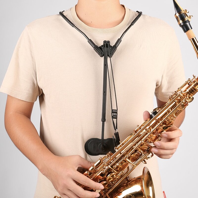 F1FD Verstelbare Saxofoon Schouderriem Nek Hangende Riem Windinstrument Onderdeel Zacht Alt Treble Sax Schouders