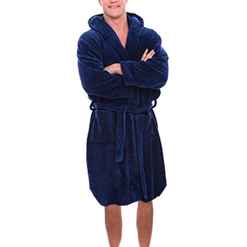 가을/겨울용 두꺼운 남성 가운, 남성 기모노 목욕 가운, 나이트 가운, 따뜻한 플란넬 남성 잠옷, 친밀한 란제리, 플러스 사이즈 홈웨어