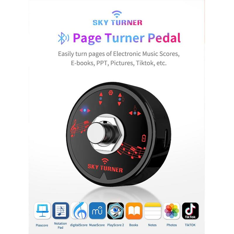 Halaman Nirkabel Turner Bluetooth-kompatibel Otomatis Universal Membaca Skor Halaman Turner untuk Tablet Ponsel Komputer E-book