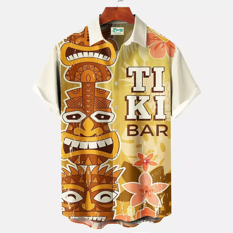 Camisa informal de manga corta para hombre, Tops Harajuku con estampado 3d, ropa de calle de gran tamaño, ropa importada para playa, moda de verano