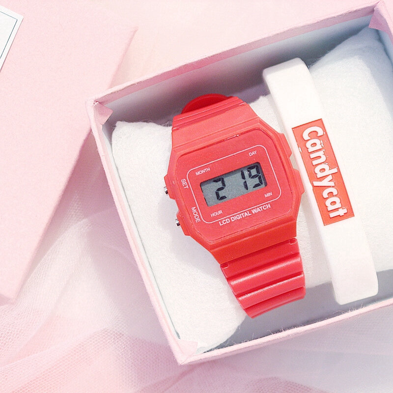 Kegllect-relojes deportivos digitales para niños y mujeres, Relojes Led de moda para estudiantes, reloj analógico