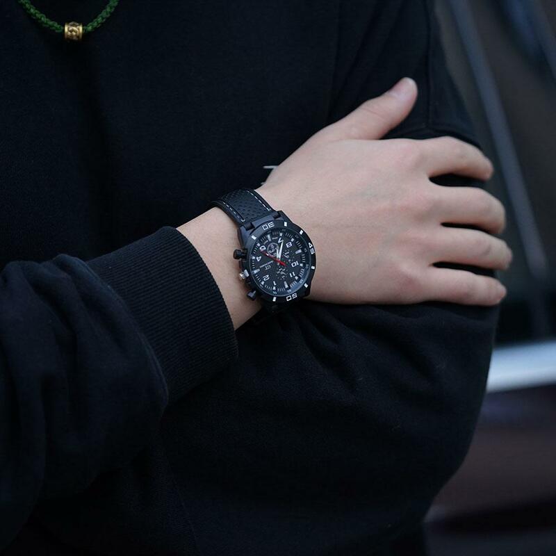 นาฬิกาแฟชั่นผู้ชายนาฬิกาสปอร์ตหน้าปัดใหญ่สายซิลิโคน Jam Tangan tanggal นาฬิกาข้อมือลำลองเป็นทางการสุดหรูนาฬิกาข้อมือสำหรับผู้ชาย