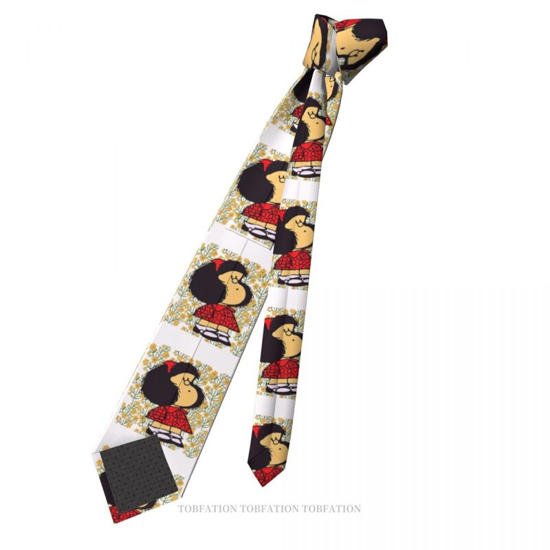 Corbata de poliéster estampada con flores para hombre, corbata clásica de 8cm de ancho con estampado de cómic, accesorio para fiesta de Cosplay
