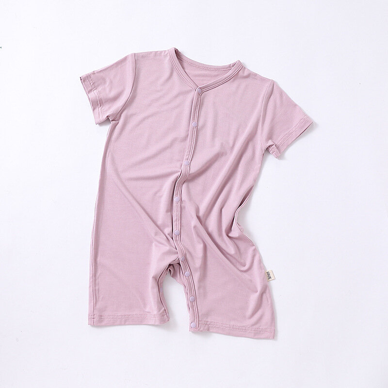 Jenny & Dave-Macacão fino de manga curta para bebê recém-nascido, macacão de seda gelo masculino e feminino, roupas de verão