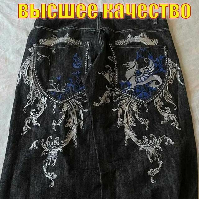 Jnco yk2 Hip-hop embroidered baggy jeans trousers streetwear men pants 2024 trousers men clothing japanese harajuku streetwear