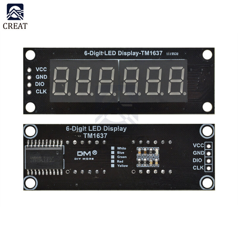 TM1637 0.36 Inci 6 Bit 7 Segmen Digital LED DIsplay Modul I/O Antarmuka 5 Warna Tersedia UNTUK Arduino