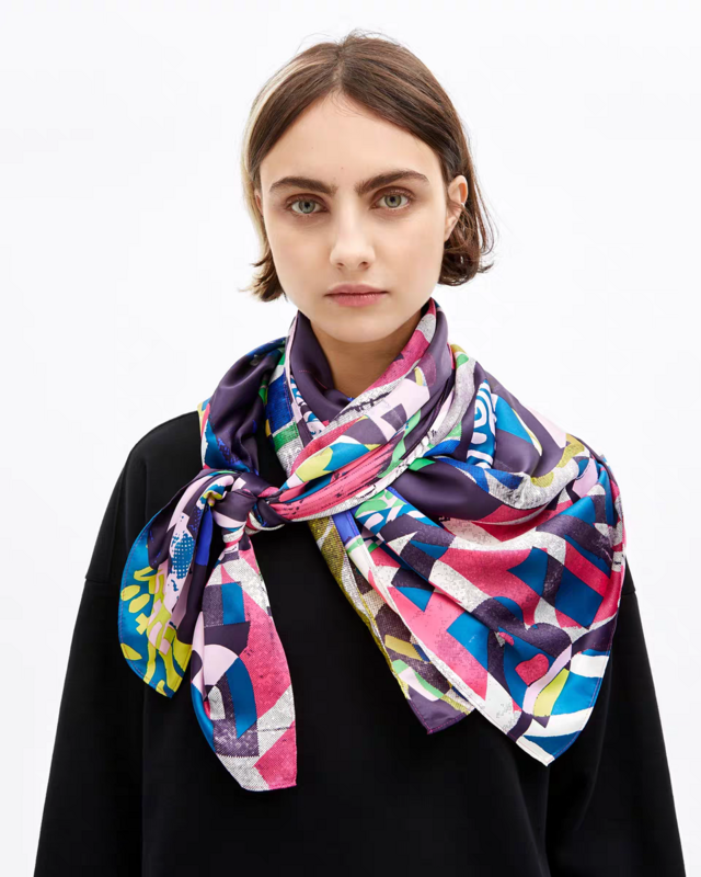 Foreign trade original single Spain new fashion printed color big square scarf scarf