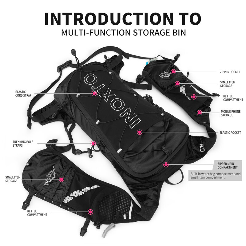 Running Hydrating Vest Backpack 8L, Cycling Hydrating Backpack Hiking Marathon Hydrating, With 2L Water Bag 250ML Water Bottle