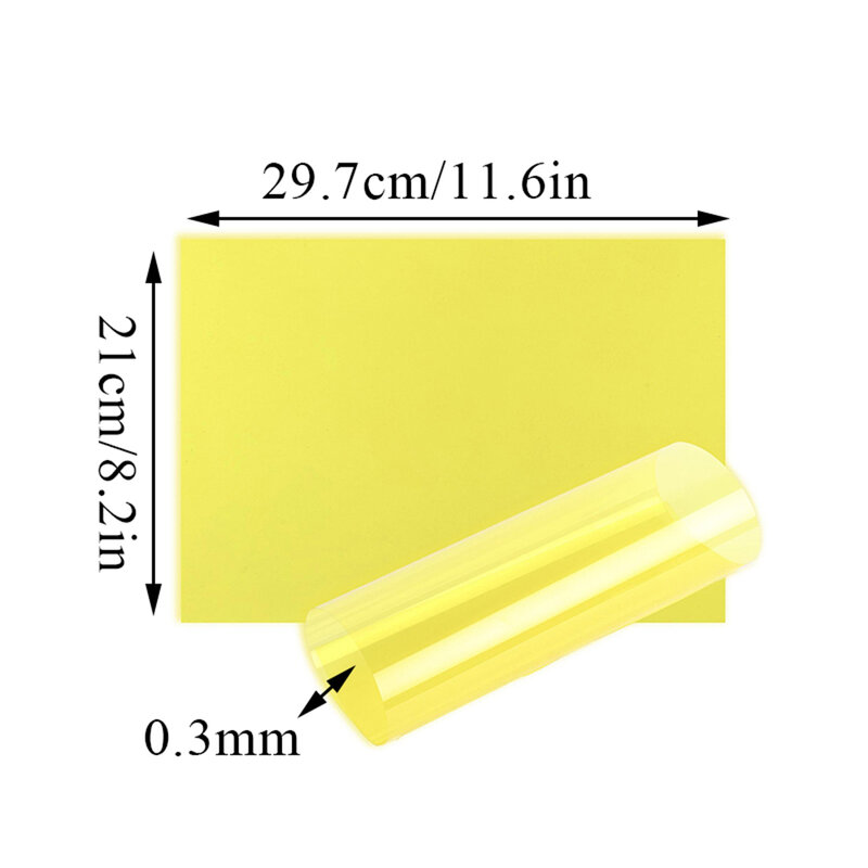 Film transparent A4, 0.3mm, filtre lumineux, gel, rouge, jaune, bleu, vert, feuille dure multifonction, feuille de document transparente PVC, vente en gros