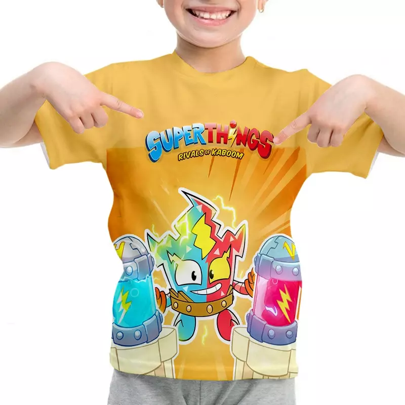 Camiseta de Super Zings para niños y niñas, camiseta de manga corta, camisetas de SuperThings, ropa para niños