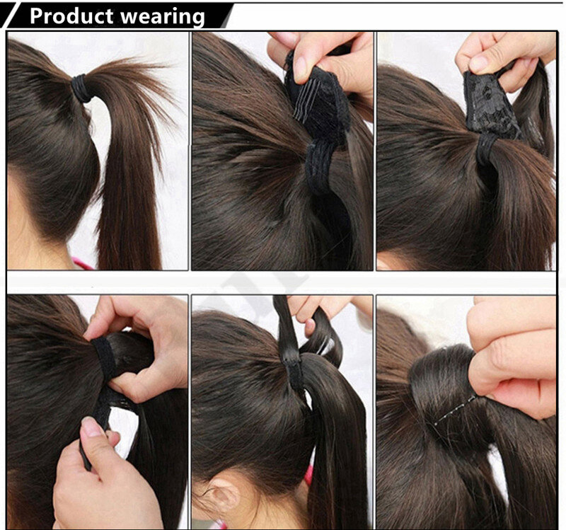Capelli sintetici calore lungo strato flessibile avvolgente resistente Clip artiglio ondulato sulle estensioni dei capelli coda di cavallo ricci naturali per le donne
