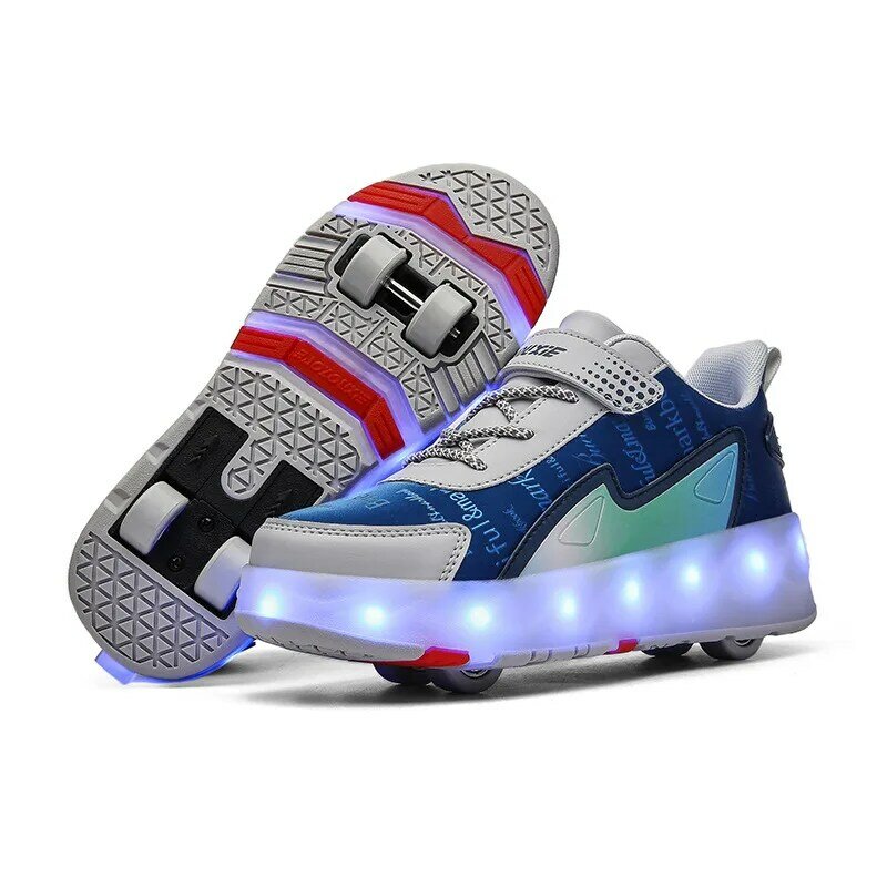 USB Charging Roller Shoes Children Sneakers With 4 Wheels Girls Boys Led Shoes Kids Sneakers With Wheels Roller Skate Shoes