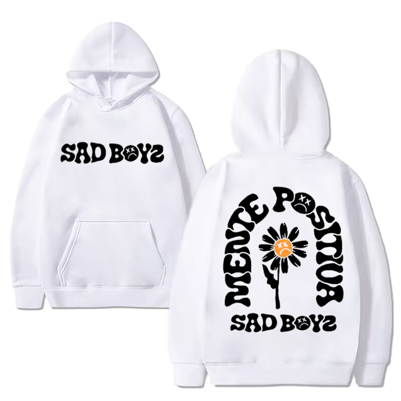 Singer Junior H Sad Boys Flower Graphic hoodie Men Women Casual Fashion Fleece Long sleeve Sweatshirts Unisex Oversized tops