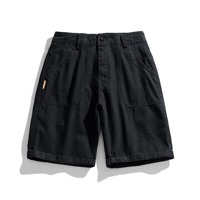 Celana pendek Safari selutut untuk pria, celana pendek Safari kasual warna polos tipis bersirkulasi, celana overall longgar gaya Jepang untuk pria musim panas