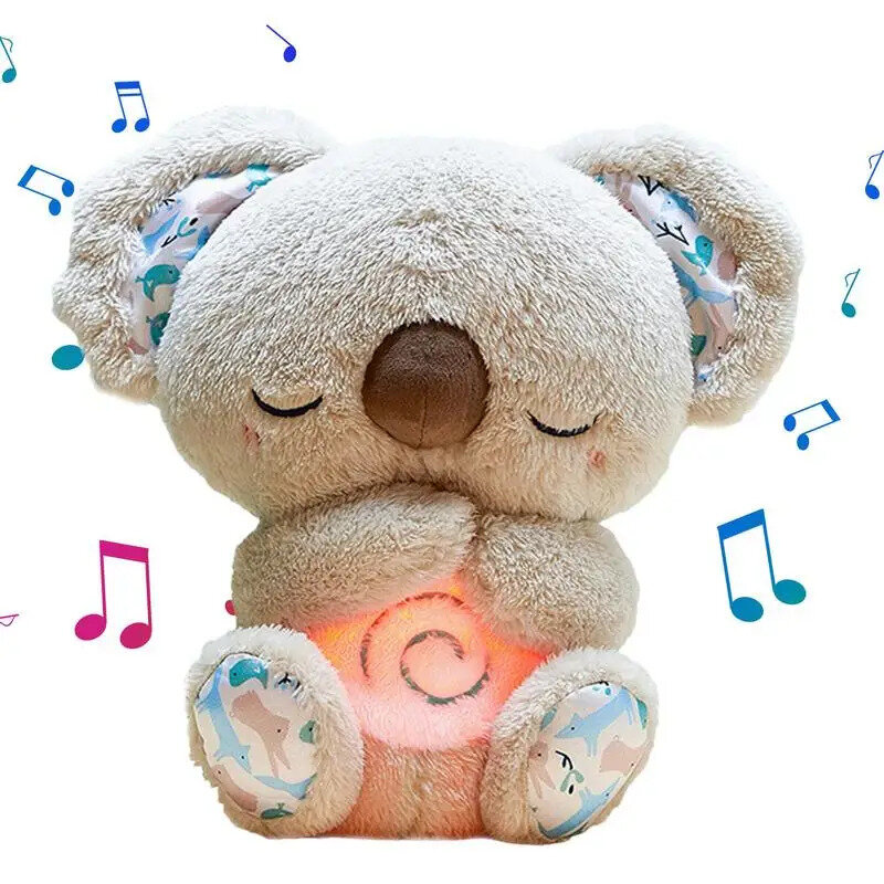 Kawaii Koala Baby Sleeping Companion Sound Soothing Musical Plush Toy and Light Doll Breathing Motion Koala Bear Toys Gifts