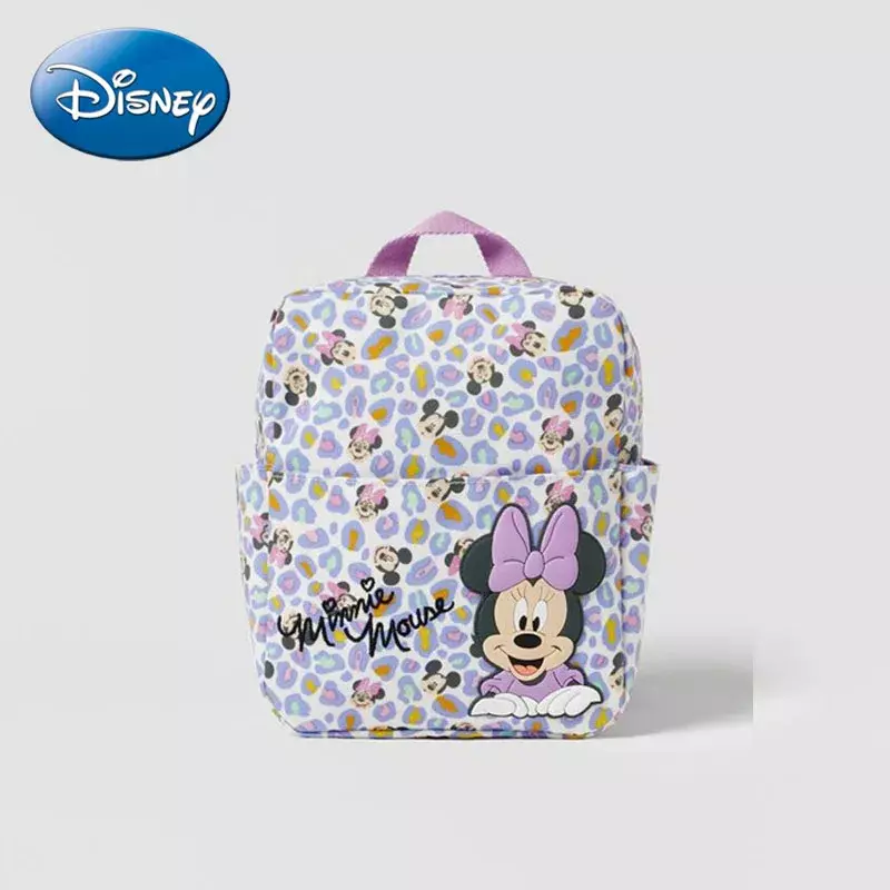 MINISO Disney Cute Mickey and Minnie Children's Backpack Girls Cartoon Print Large Capacity Book Storage Kindergarten School Bag