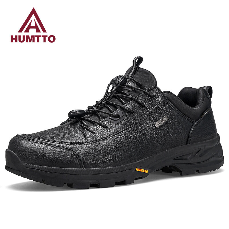 HUMTTO รองเท้ากันน้ำสำหรับปีนเขาเดินป่ารองเท้าบุรุษกีฬา Luxury Designer หนังกลางแจ้งการล่าสัตว์รองเท้าผ้าใบชาย