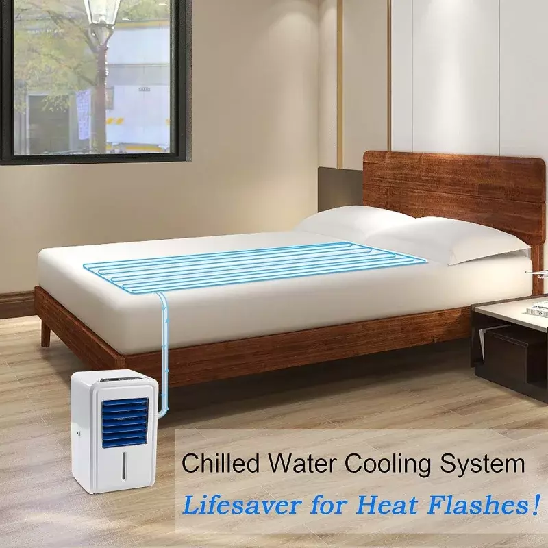 Colchão cooling pad para suores noturnos, refrigerado Topper água sistema de refrigeração, ideal para Hot Sleepers, 100% co, atualizado 2023