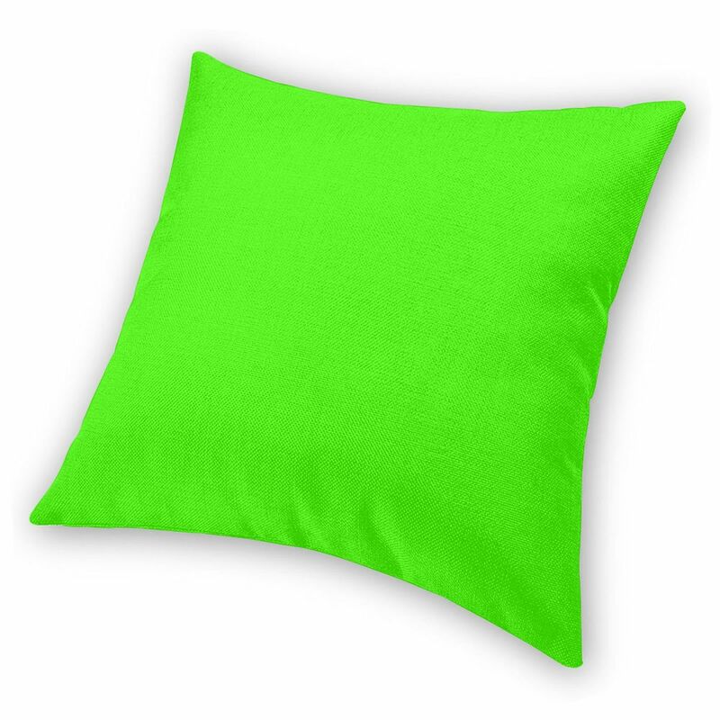 Plain Solid Neon Fluroescent Green Square Pillowcase Polyester Linen Velvet Creative Pillow Case Sofa Cushion Cover Wholesale