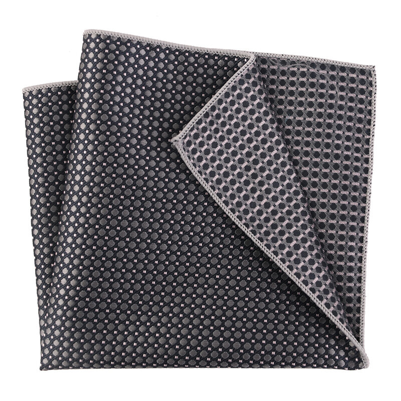 Black Bussiness Pocket Towel Korean Style Lattice Dot Handkerchief Fit Wedding Formal Suit Chest Towel Accessories For Men