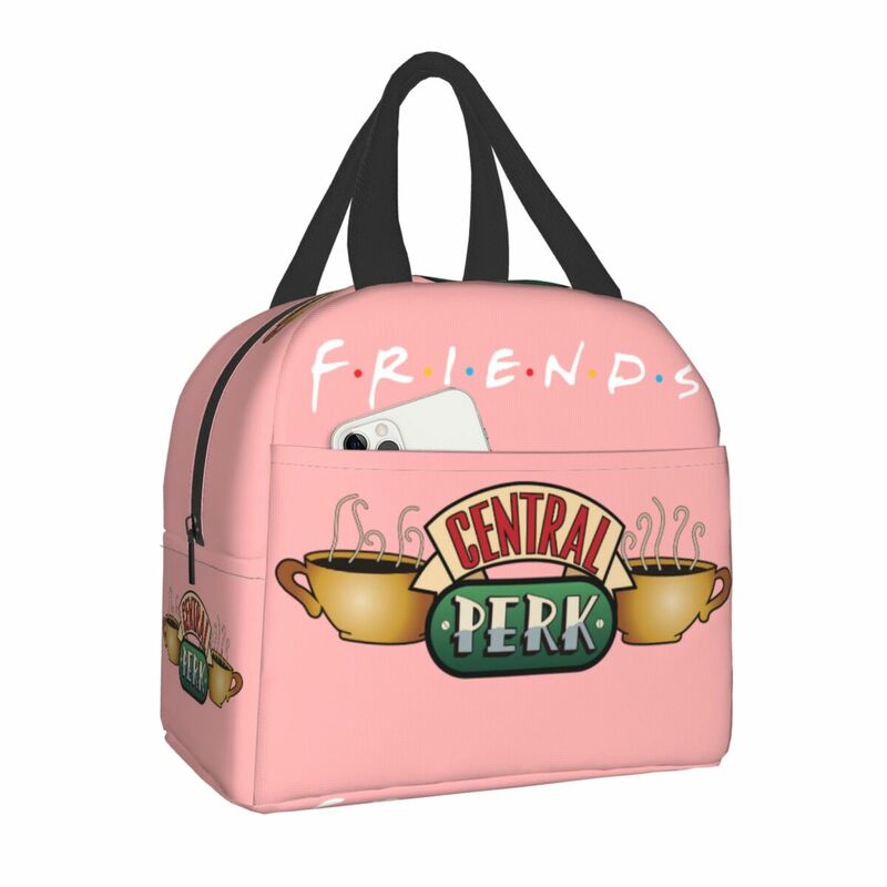 Fiambrera clásica Central Perk Friends para mujer y niño, bolsa de almuerzo con aislamiento, enfriador, trabajo escolar, Picnic, bolsas de almacenamiento de alimentos