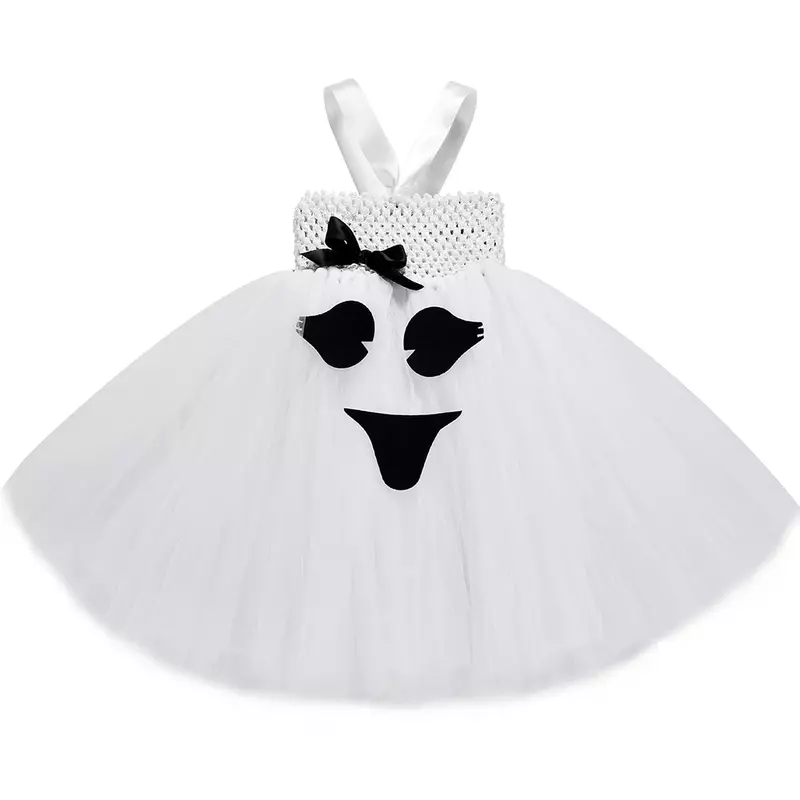 Biały kostium ducha na Halloween dla dzieci Purim karnawałowa sukienka Cosplay maluch dziewczynka kreskówka potwór duch Tutu element ubioru