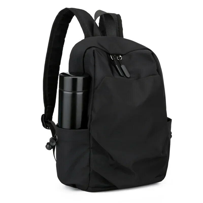 กระเป๋าเป้สะพายหลัง BBA001ขนาดเล็กแฟชั่นสีดำกระเป๋าสะพายไหล่กระเป๋านักเรียนสำหรับผู้ชาย2023ผ้าใบกันน้ำกีฬา
