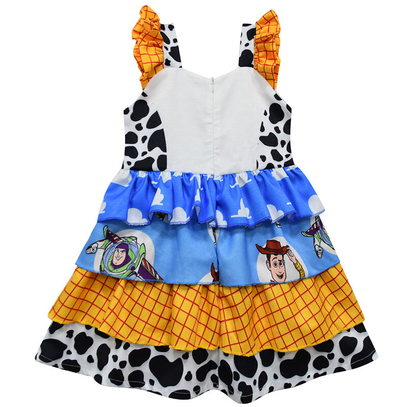 Brinquedo história buzz lightyear role playing vestido para meninas crianças disney anime traje fifi mangas jessie xerife woody gabby roupas