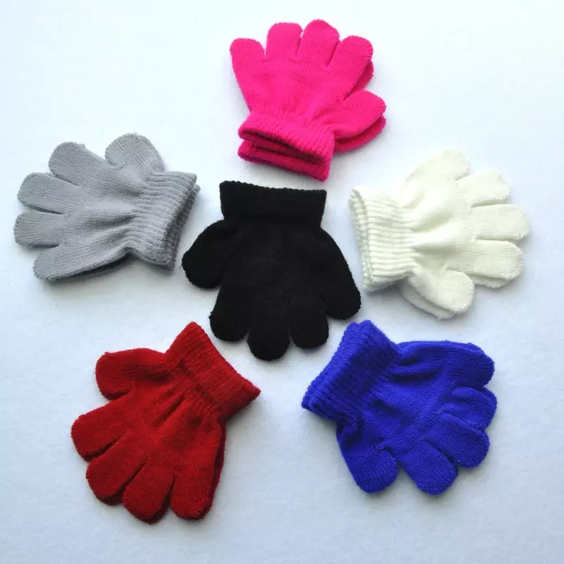 1-3 anni guanti invernali caldi per bambini neonate neonati maschi guanti acrilici lavorati a maglia KF198