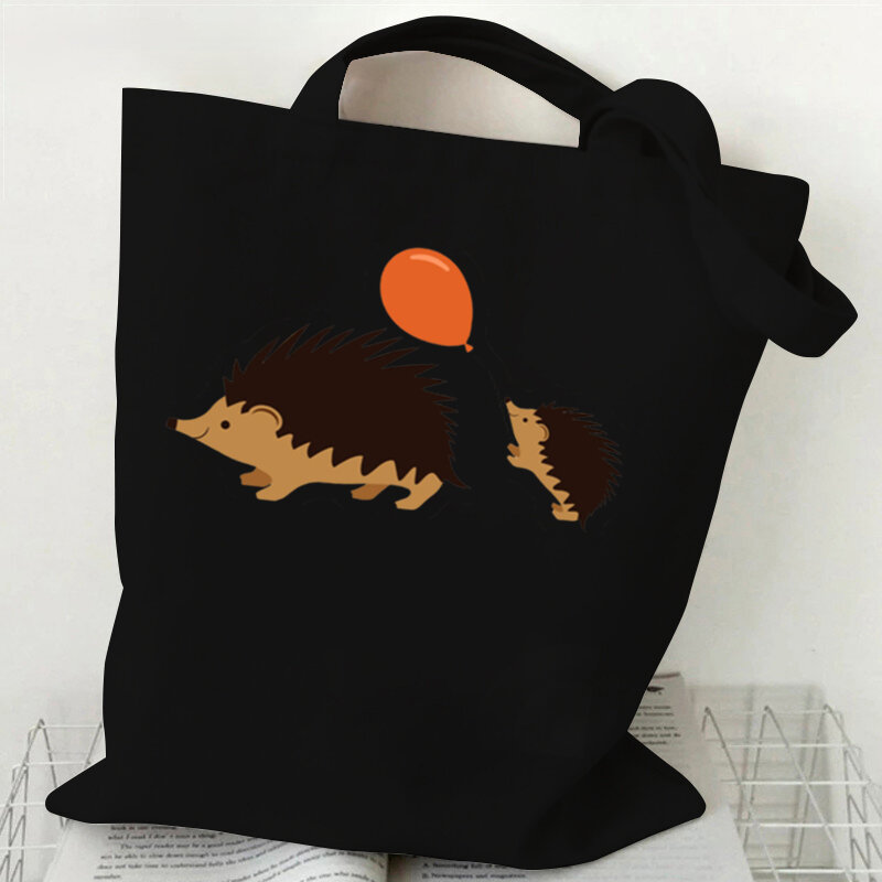 Bolsa de ombro para mulheres, bonito padrão de ouriço, bolsa engraçada animal, chamada, sacos de armazenamento versáteis, presentes do amor