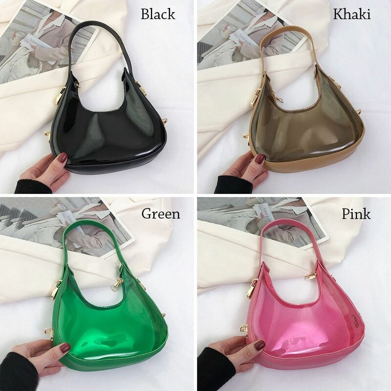 Simple Jelly PVC Handbags Underarm Bags Purses Shoulder Bag
